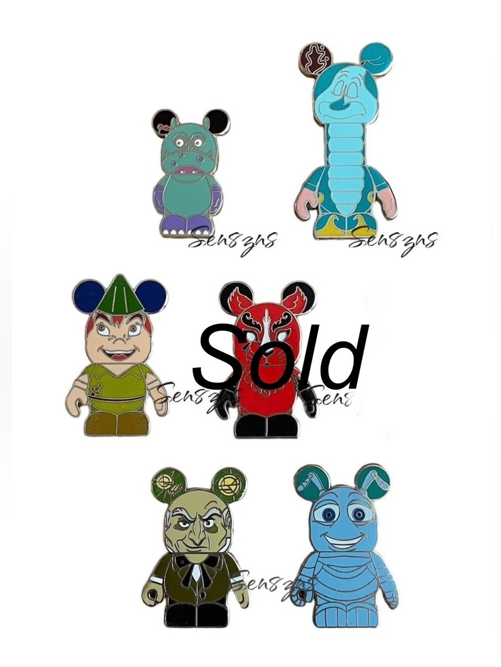 Vinylmation Disney Pins Lot of 5 Flik, Hippo, Caterpillar, Peter Pan, B&B